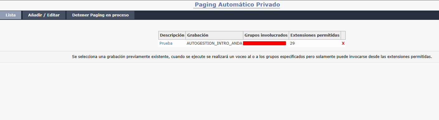 Paging Automatico Privado