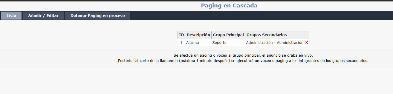 Paging en Cascada