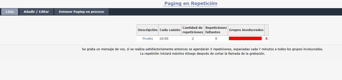 Paging en Repeticion